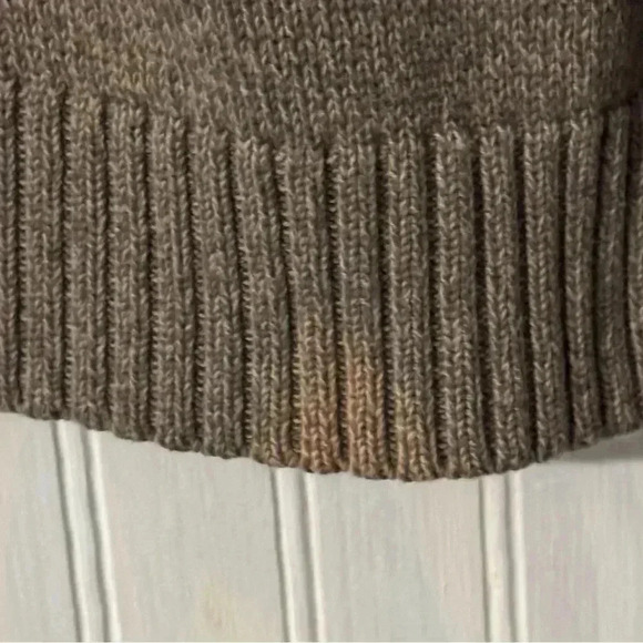 Columbia Men’s Sweater Size XL Brown Taupe Cable Knit Mock Turtleneck 1/4 Zip - Picture 8 of 9